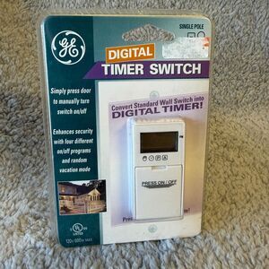 GE DIGITAL Timer Switch  GE5123B-71D  Programmable In-Wall  Single Pole